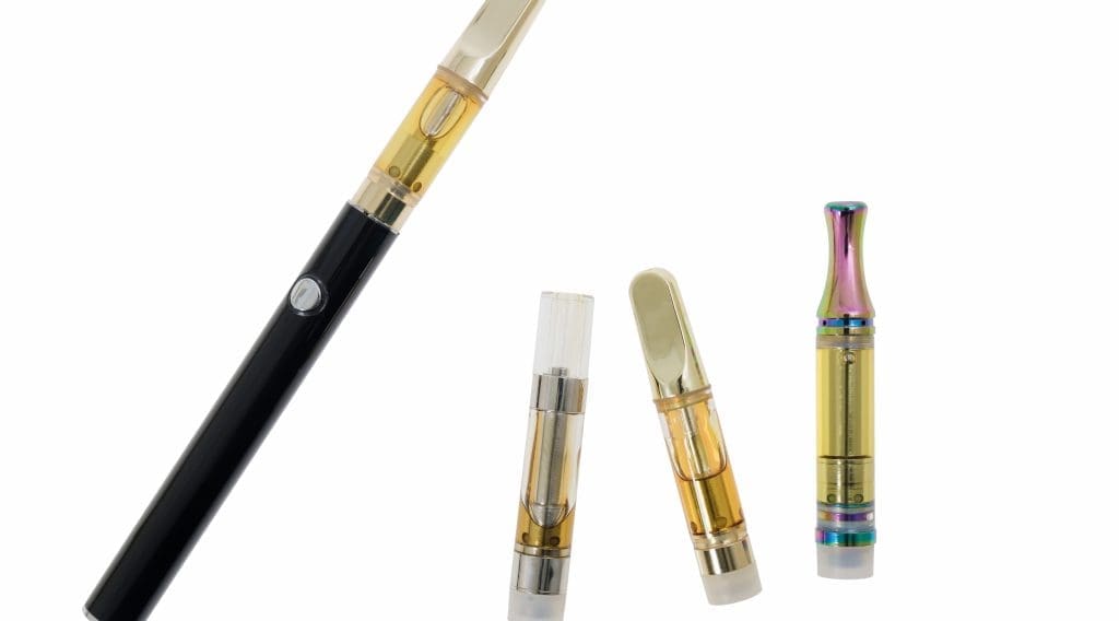 Cbd/thc,Vape,Pen,On,White,Background. vape cartridges