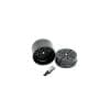Stache 3 piece black grynder Stache 3 piece black grynder open