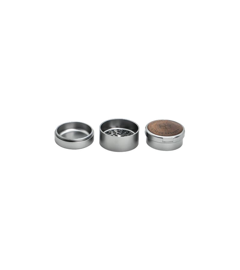 Stache 3 piece silver grynder in separate pieces Stache 3 piece silver grynder in separate pieces