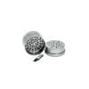 Stache 3 piece silver grynder open Stache 3 piece silver grynder open