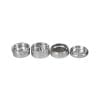 Stache 4 piece grinder silver broken down into 4 pieces Stache 4 piece grinder silver broken down into 4 pieces
