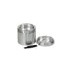Stache 4 piece grynder silver with bottom off Stache 4 piece grynder silver with bottom off