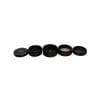 Stache 5 piece grynder black open with all 5 pieces separated Stache 5 piece grynder black open with all 5 pieces separated