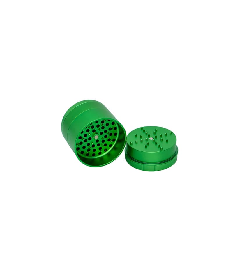Stache 5 piece green grynder with the top off Stache 5 piece green grynder with the top off