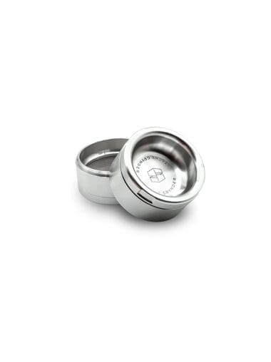 Stache Big 4 Piece Grynder silver opened in two pieces
