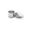 Stache Tiny Grynder silver with the top off Stache Tiny Grynder silver with the top off